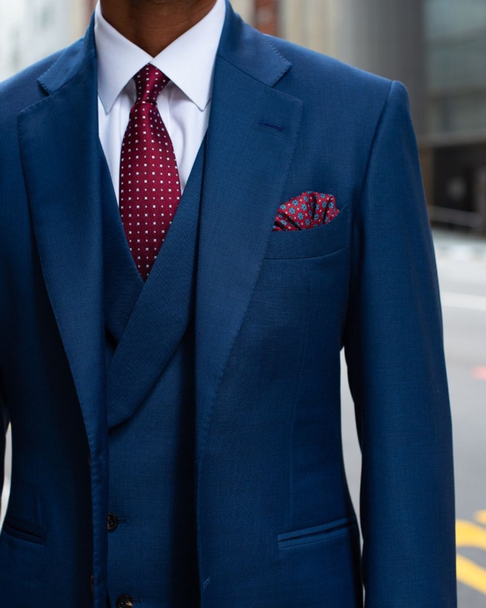 Perfect Attire blue three-piece suit