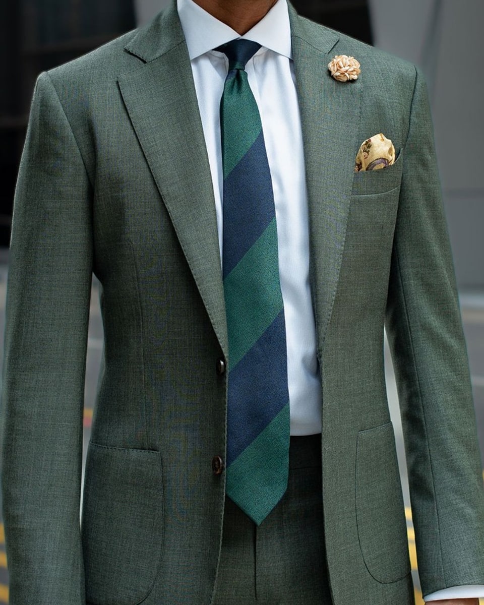 Perfect Attire olive green two-piece suit